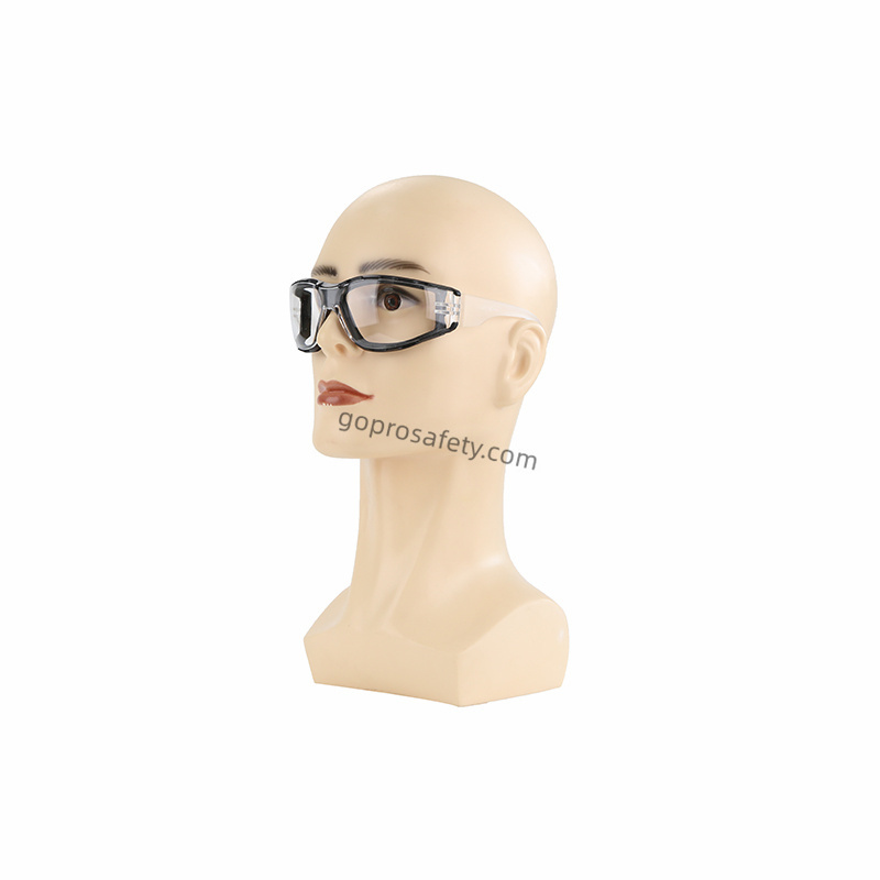 Foam-Lined Safety Glasses with Impact Rated and UV Protected Polycarbonate Lens