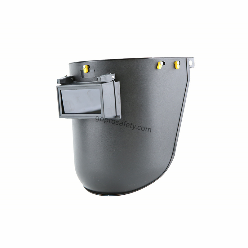 Helmet Mounted Welding Head Shield with Flip-Up Window and Dual Filter Lenses