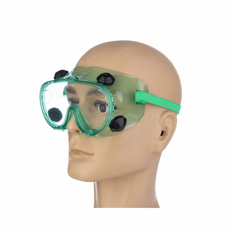 Indirect Vent Green Safety Goggles with Clear Impact-Resistant Lens