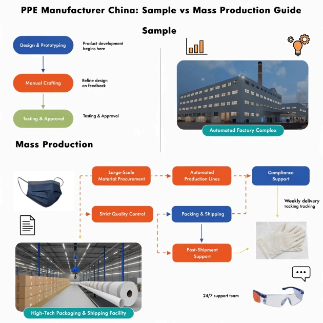 PPE Manufacturer China: Sample vs Mass Production Guide